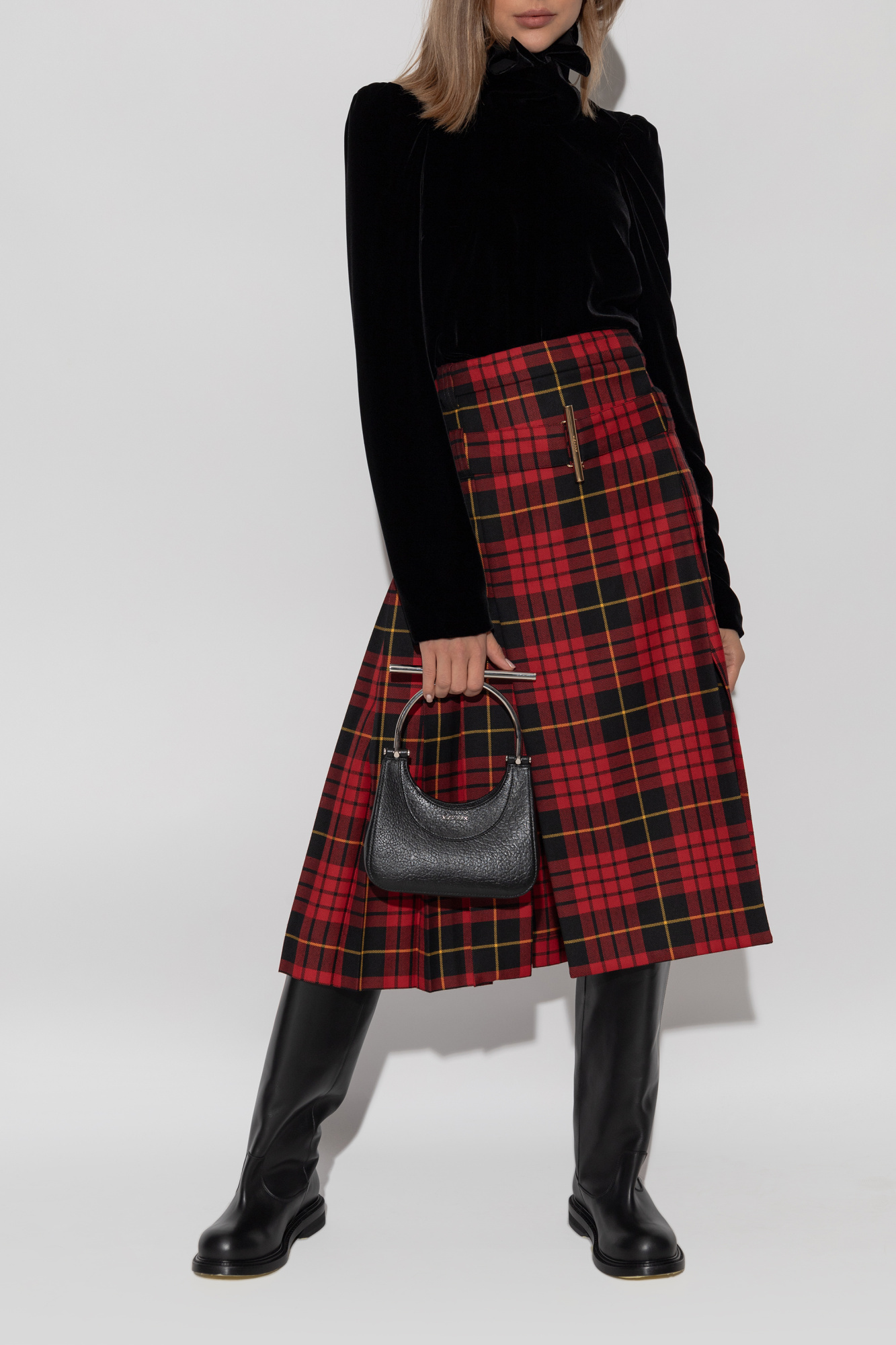 スカート alexander mcqueen SKIRT (808575QBACW 1000) Alexander McQueen Skirt with check pattern | Women's
